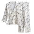 Bộ đồ ngủ nữ mùa xuân và mùa thu sợi cotton tinh khiết mùa hè sợi cotton phong cách Nhật Bản kimono thuần cotton sợi cotton mỏng Nhật Bản trắng phục vụ tại nhà - Cha mẹ và con