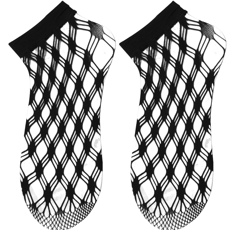 ຫ້ອງຮຽນໃນຕອນກາງຄືນ fishnet stockings summer ບາງ jk socks ກາງ calf ຂອງແມ່ຍິງ socks ຕາຫນ່າງ socks ຖົງຕີນສີດໍາເປັນຮູ