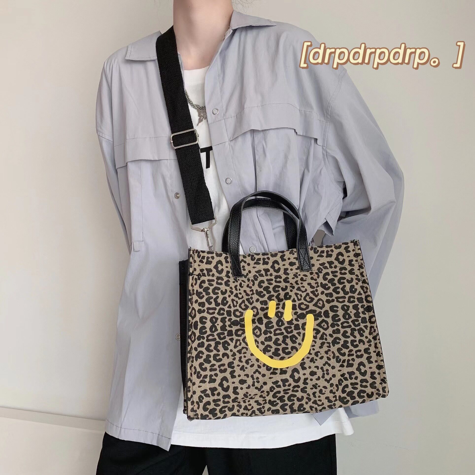 drpdrpdrp Song Huijo Korea BAO WEN Smiling Face Mommy Bag Fashion Tide Mother & Baby Canvas Hand Slanted Satchel