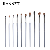 Two homemade copper tube eye makeup brush Eye shadow brush Nose shadow brush Smudge brush Eyeliner brush Eyebrow brush