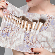 Canvas art portable 12 makeup brushes 12 holes beauty storage bag Vintage wind makeup brush bag