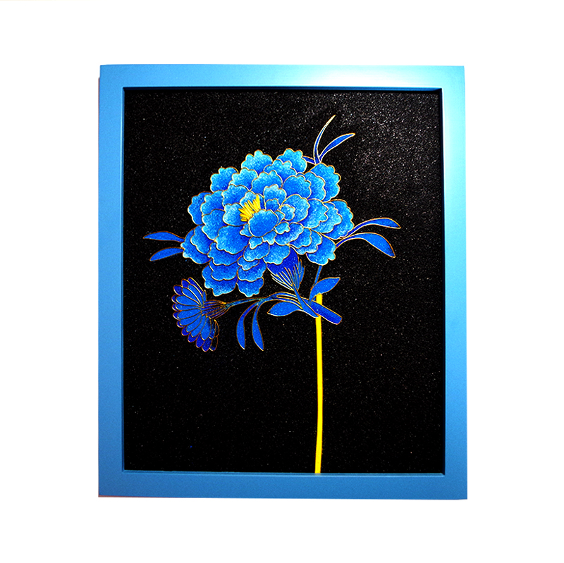 Diy package of silk enamel diy silk peony hair - haired china - tai blue painting piece non - legged craft