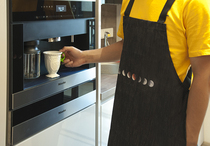 Home center fashion print black apron home kitchen men and women Universal cotton and linen thick baking