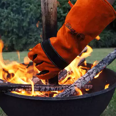 Out of goods King German petromax outdoor camping barbecue red heat-resistant high temperature anti-hot holding carbon gloves sale