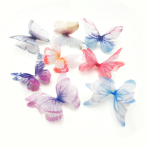 Small red book mothers birth day lace butterfly cake decoration plug-in emulated flower yarn lace with dress dress