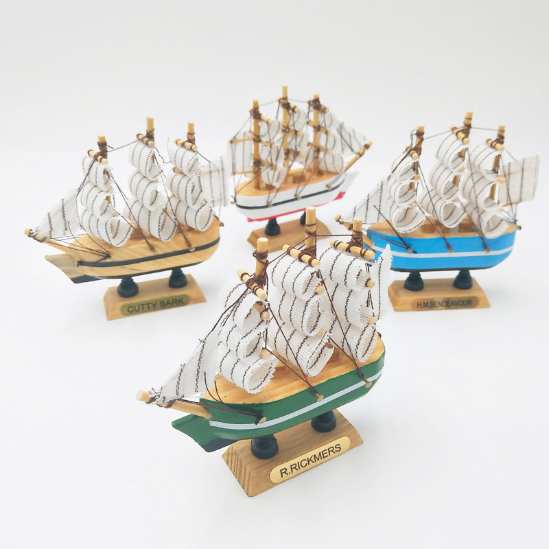 Birthday Cake Decoration Fishing Nets Small Boats Sailing Coconut Trees Mercy a plain sailing Cards Creativity Marine Themed Scene-Taobao