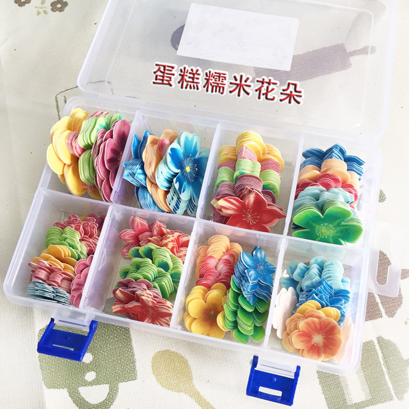 Guangyi birthday cake Glutinous rice paper decoration small flowers Wafer glutinous rice flower dishes Cold salad dress up plate