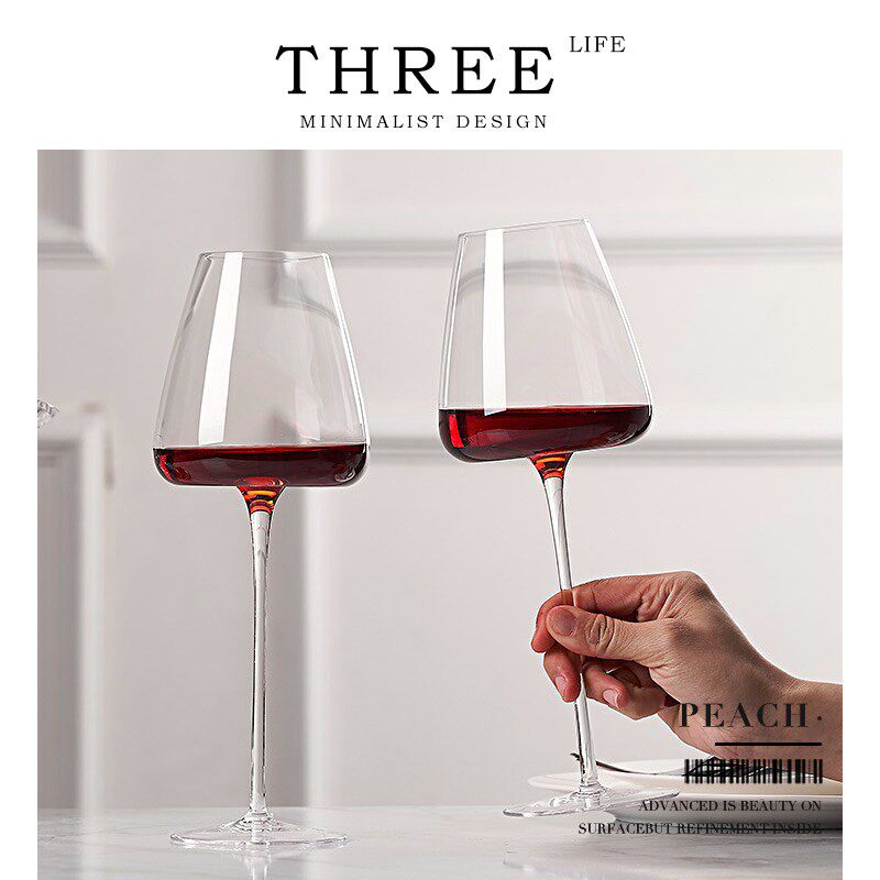 Tlife·Peach·Bordeaux ヨーロピアン ブルゴーニュスタイル ホームクリスタルグラス ワイングラス | ハート型
