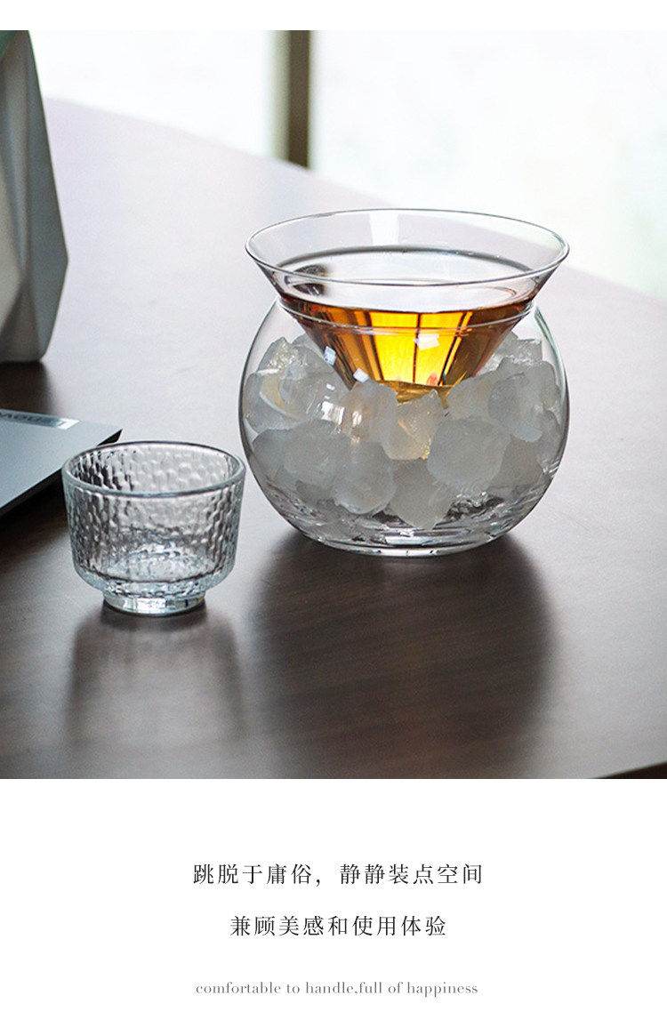 Ликер Cup tlife·circle·酒具日式双层清酒冰酒器分离隔水冰酒壶酒杯|岁圆 Three
