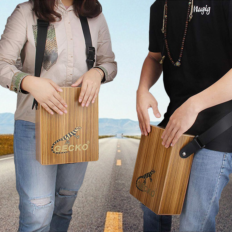 GECKO ゲッコー 両面トラベルボックスドラム ポータブルカホンドラム 木製ボンゴ 打楽器 カホンドラム ギフト