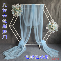 New Wedding props hexagonal Arches Wedding stage Decorative Pendulum with Background Shelf Rhomboid Iron Art Arch Shelf