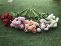 Wedding floral flower material foreign peony simulation flower silk flower fake flower bouquet peony wedding decoration flower arrangement road guide Flower