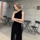 Spring and summer black evening dress female 2022 new banquet noble and elegant annual meeting host dress high-end atmosphere