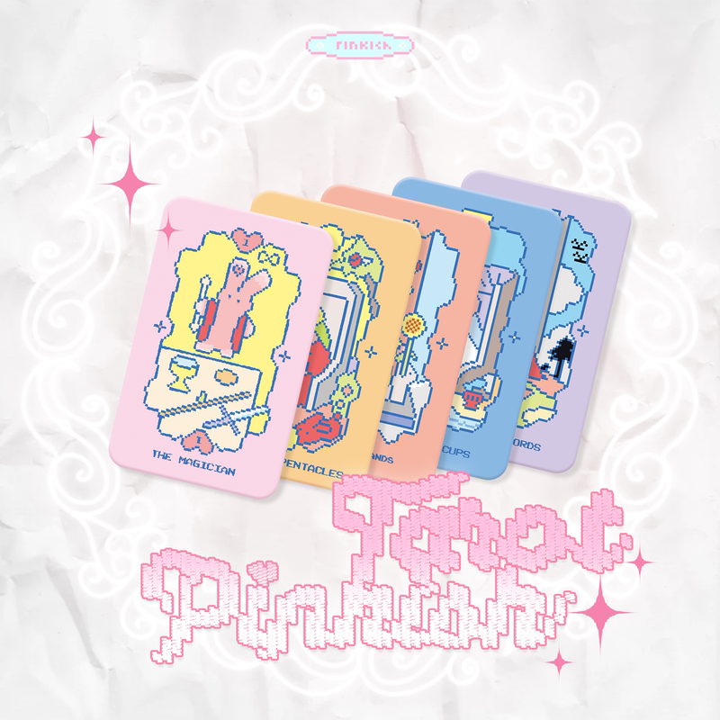 Remnant Rabbit Pinkish Tarot Light Pink Rabbit Pixel Style Card Game Gift