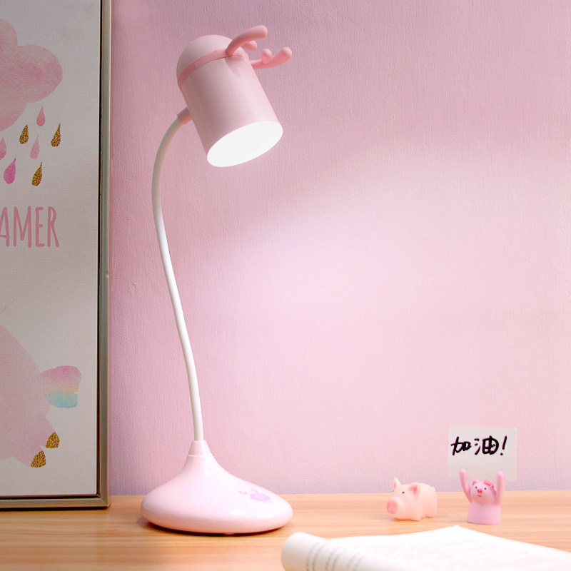 Creative girl heart eye protection desk lamp USB charging LED Reading desk Dormitory learning Children's student bedroom bed