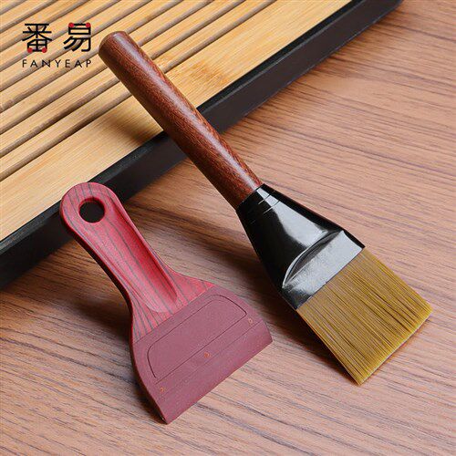 Tea tray accessories Daquan tea brush raising pot pen does not lose hair tea tray cleaning brush tea water ebony tea sweep wiper board tea