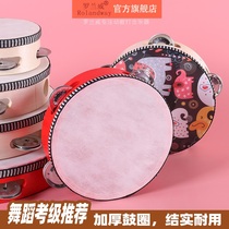  Roland Wei childrens tambourine wooden kindergarten teacher performance Ling drum baby hand drum musical instrument toy