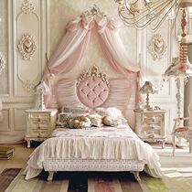 Style Light Lavish Bed Dream Pink Bed Eurostyle Fabric Soft-bag Light Lavish Bed Leaf Roli Princess Bed Dream Girl Bed