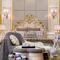 French court bed European solid wood bed princess bed neoclassical storage bed retro wedding bed Master Bedroom 1 8m luxury bed