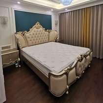 Light French style solid wood engraving beds European-style villa beds American light extravaganza 1 8m Adult main sleeper Wedding Bed Luxury Taiko bed