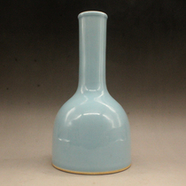 Qianlong Blue Glazed Rattle Zun of Qing Dynasty Antique Porcelain Antique Ornaments Old Porcelain Collection