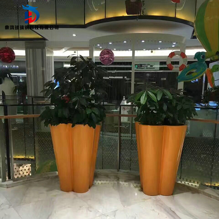 Beauty Chen Fiberglass Flower Pot Minimalist Floral Outdoor Square Green Plant Mall Hotel Decoration Pendulum with floor large vase