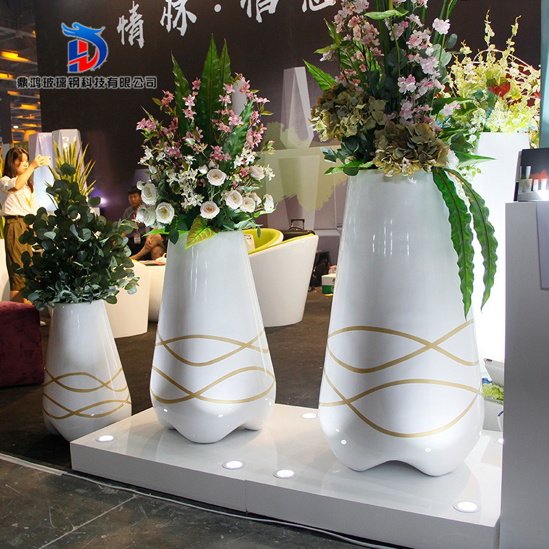 Glass fiber flower pot simply Mei Chen flower outdoor square green plant shopping mall decorated decoration floor large vase