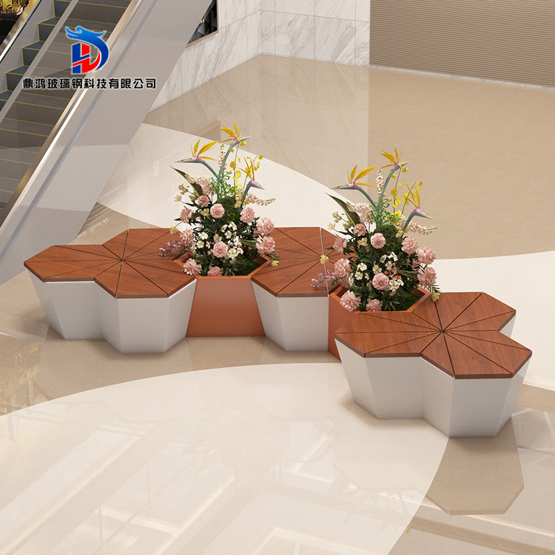 Beauty Chen Creative Glass Fiber Maple Maple Leaf Flower Pot Combined Casual Seat Outdoor Mall rest area Anomalous Stool Pendulum