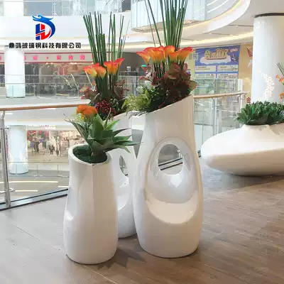 Fiberglass flowerpot Alien Beauty Chen Combination Flower Plaza Green Plant Shopping Mall Hotel Decoration Floor Vase