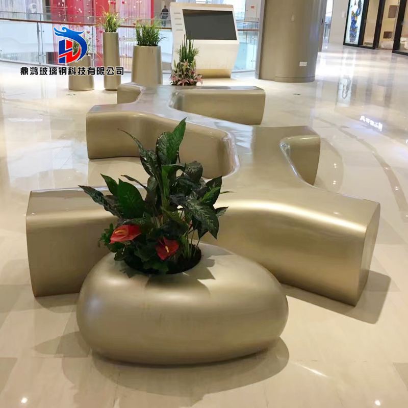 Glass Fiber Casual Combined Seat Flowerpots Combined Tree Fork Shaped Special Chair Outdoor Mall rest Bench Waiting Chair