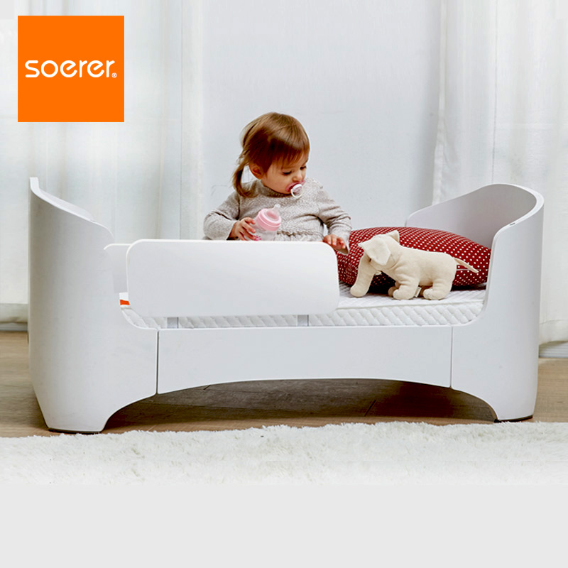 soerer children's bedside bed solid wood fence bedside male girl single widening splicing princess baby twins