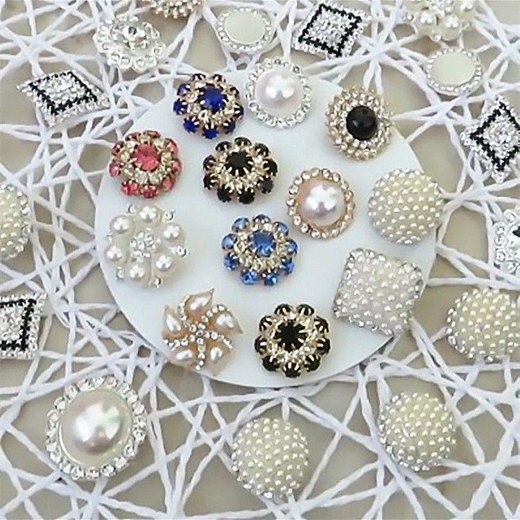 Upscale water drill pearl button with fur, mink leather big coat wind suit inlaid drill 100 lap drill button blouses leather grass to decorate the subs