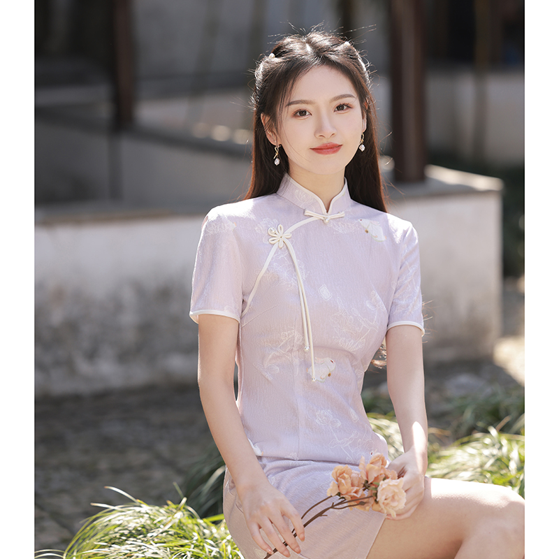 Short cheongsam, lightweight dress, suitable for teen, 150cm, Chinese style Short cheongsam, lightweight dress, suitable for teen, 150cm, Chinese style