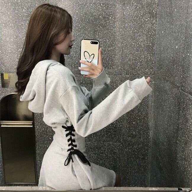 Women's Spring and Autumn New Vintage Versatile Mid-Length Sweatshirt Dress, Slim-Fit Hooded Long-Sleeve Sweet and Cool Trendy Dress Women's Spring and Autumn New Vintage Versatile Mid-Length Sweatshirt Dress, Slim-Fit Hooded Long-Sleeve Sweet and Cool Trendy Dress