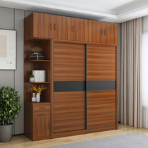 Wardrobe modern simple home bedroom sliding door wooden 2 door large wardrobe rental room storage assembly cabinet economical