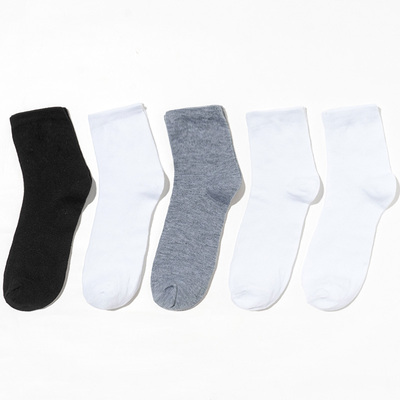 5双秋冬季袜子女潮流防臭纯色情侣袜