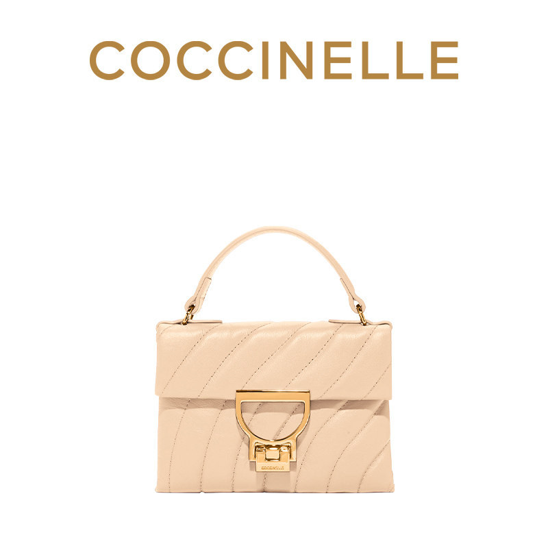 ten thousand Qian in the same section COCCINELLE Cinier MIGNON Bull Leather Quilted Woman Single Shoulder Diagonal Satchel-Taobao