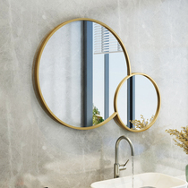 Half-double bathroom mirror size round mirror toiletriesCreative decoration hanging mirror bathroom mirror wall hanging