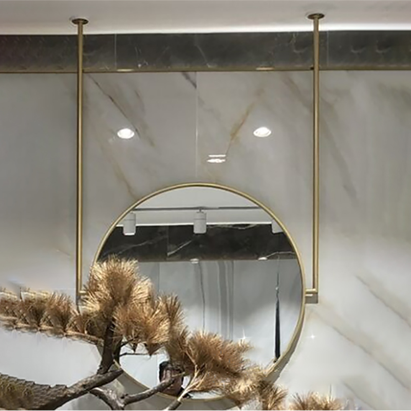 Designer Creative Ceiling Pendant Mirror Xuan Guan Mirror Bathroom Mirror Decoration Round Hanging Mirror Hotel Dining Hall Chandelier