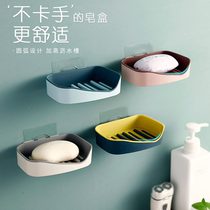 Punch-free wall-mounted double-layer unscented soap box strong paste drain suction Wall soap box storage rack