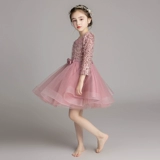 Детское элитное вечернее платье, платье девочки цветочницы, наряд маленькой принцессы, лонгслив, наряд для музыкальных выступлений, осенний сезон