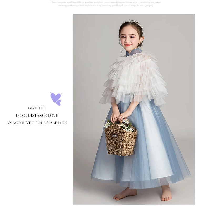 Cô gái Trang phục Piano Sinh nhật Công chúa Váy Trẻ em Hiển thị Little Host Váy Váy Hoa Cô gái Váy cưới - Váy trẻ em