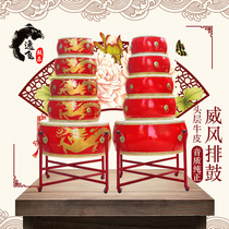 Cowhide drum Dragon drum row drum Prestige gongs and drums Adult childrens stage performance Dance rhythm flat drum Red drum Hall drum