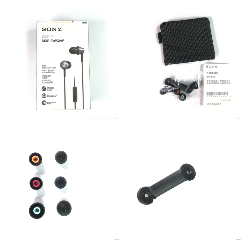 Original Accessories Sony Mdr Ex650Ap Ear Caps Earbud Covers Silicone Storage Bag Earphone Clip Cable Winder