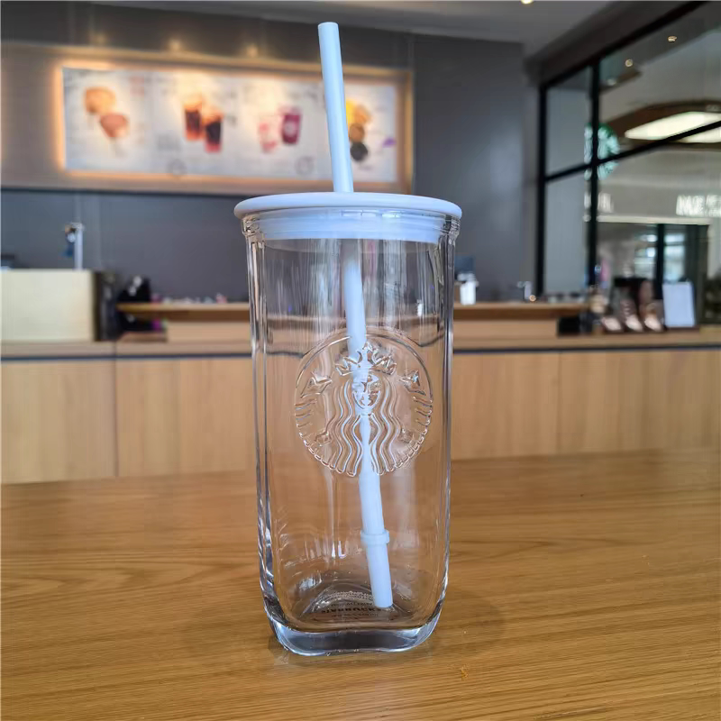Starbucks Cup Natural Series Blue Glacier Triangular Glass Straw Cup Small Fresh Large Capacity Water Cup Gift Starbucks Cup Natural Series Blue Glacier Triangular Glass Straw Cup Small Fresh Large Capacity Water Cup Gift