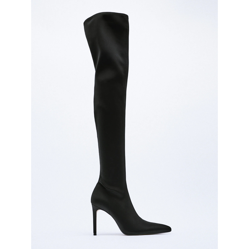 Sexy Mature Style Slim Pointed Toe Stiletto Long Boots Women's High-Heeled Over-The-Knee Boots Women's Black High Elastic Sock Boots Sexy Mature Style Slim Pointed Toe Stiletto Long Boots Women's High-Heeled Over-The-Knee Boots Women's Black High Elastic Sock Boots