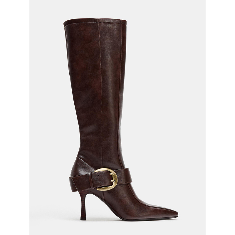 2026 Autumn and Winter Retro Style Boots Slimming Tall Knight Boots Pointed Toe Long Boots Stiletto High Heel Boots for Women Brown