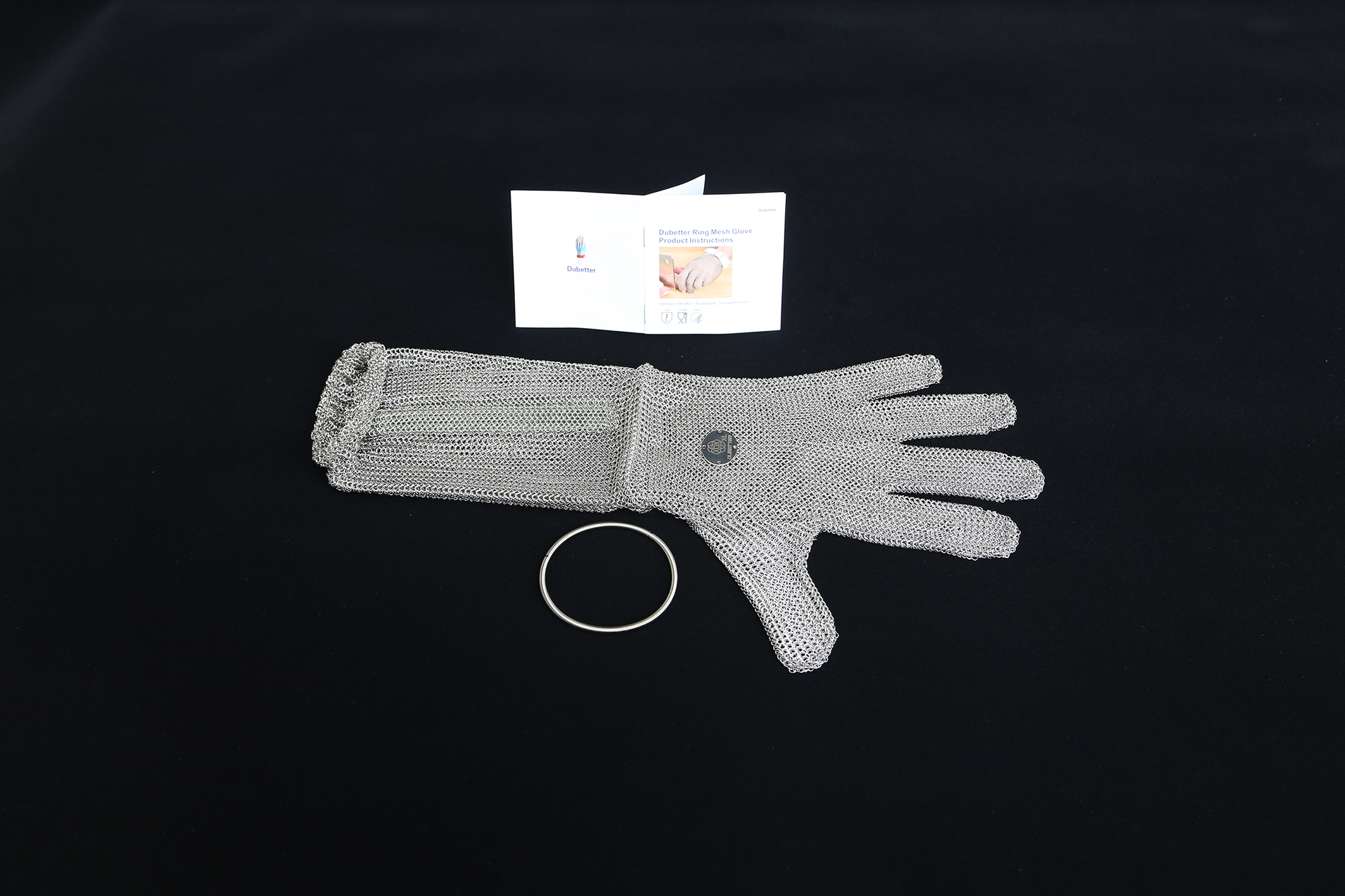 Dubetter manufacturer supply lengthened spring steel wire glove Long version guard arm spring mouth steel ring glove