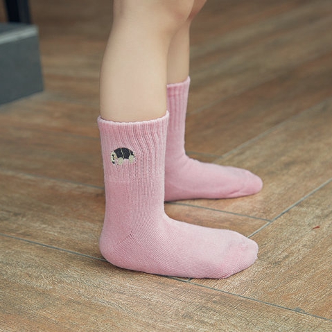 Mùa đông thêu trẻ em vớ cotton có vớ Trẻ em vớ trẻ em Tất cao thun co giãn ấm áp vớ quần tất len cho bé gái
