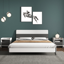 The Nordic bed modern minimalist 1 5m1 8 meters double display high box chu wu chuang rental plate master bed
